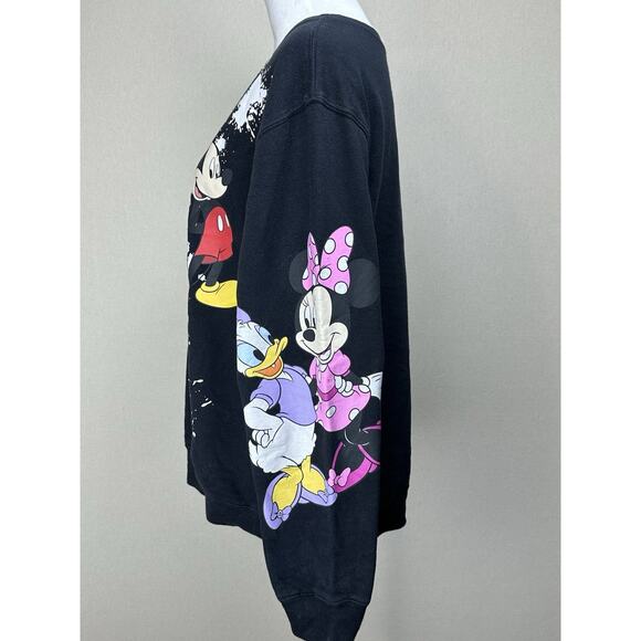 Disney Mickey Mouse & Friends Sweatshirt X-Large Black Cotton Blend Graphic - Picture 6 of 10